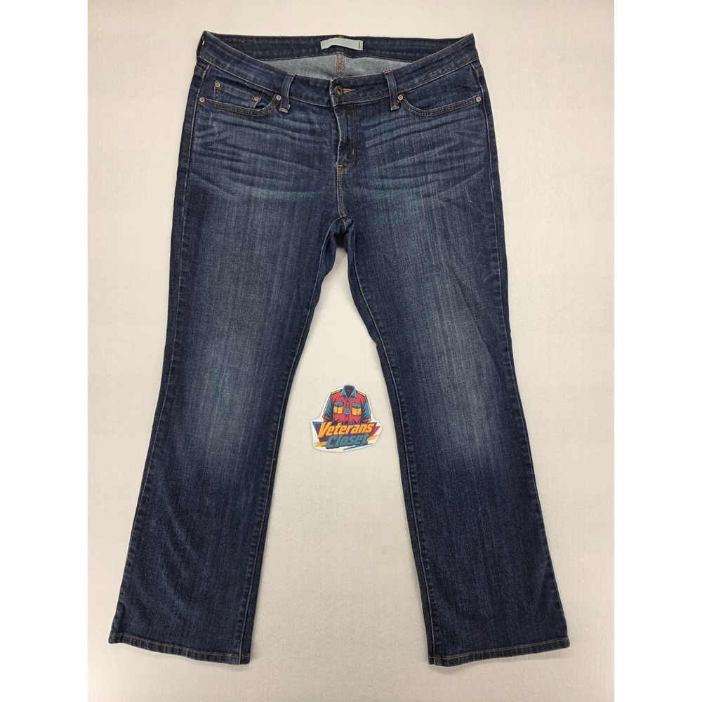 Levis 545 Womens Jeans 12 M Blue Low Bootcut Stretch Distressed Denim 34x31